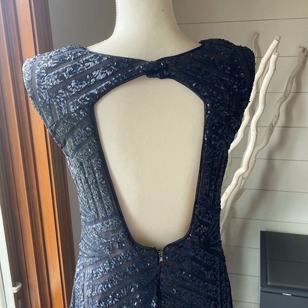 Navy Vera Wang sequence formal evening gown. Wore once